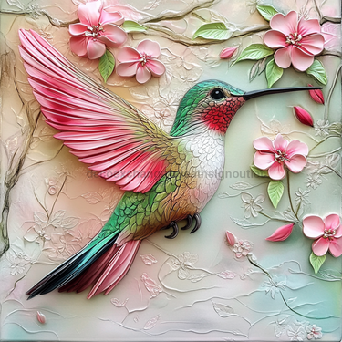 Hummingbird Sign, DCO-13196, Sign For Wreath, 10x10